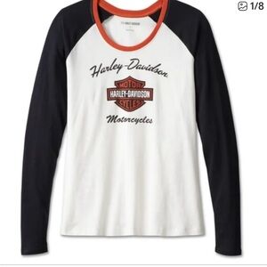 Harley Davidson First Class Color-blocked XS Raglan Tee NWT